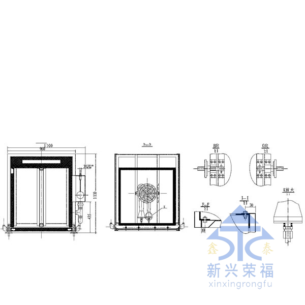 燃?xì)鈫伍T(mén)蒸箱尺寸圖二