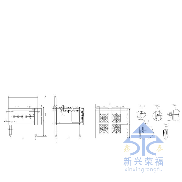 燃氣砂鍋灶（煲仔爐）尺寸圖