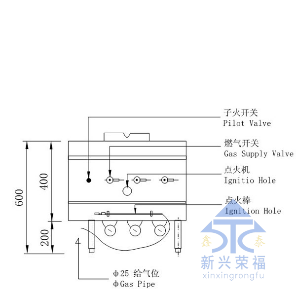 烤豬爐尺寸圖（前）